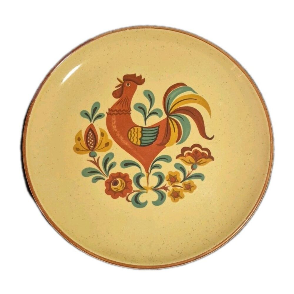 Taylor Smith & Taylor Reveille Rooster Dinner Plate 10.25" Gold Ovenproof